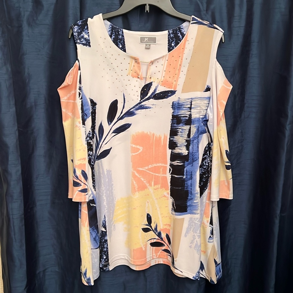 JM Collection Cold Shoulder Tunic Top